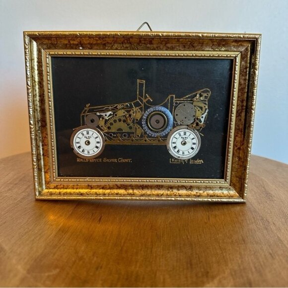 L Kersh of London Horological Collage Art Signed Big Ben Locomotive  Rolls Royce - Picture 12 of 14
